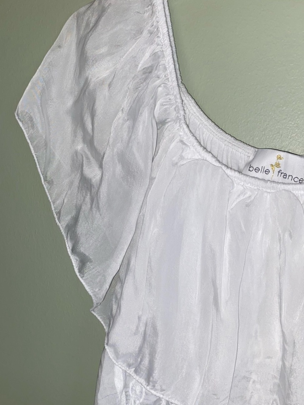 White Ruffle Peasant Tunic Dress - Picture 8 of 13